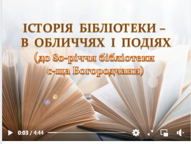 ІСТОРІЯ БІБЛІОТЕКИ В ОБЛИЧЧЯХ І ПОДІЯХ